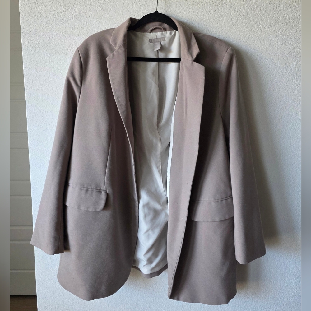 Women's Taupe Oversized Blazer Jacket - H&M